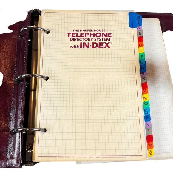 Con Conti Leather 3 Ring Calendar Organizer Binder Zip Pouch Harper House System - Picture 9 of 16